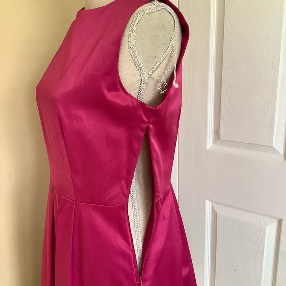 Oscar de la Renta Pink Lined Satin Dress - Picture 6 of 8